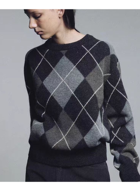 若若韩代正品直邮nothingwritten25秋冬菱格纹针织毛衣内搭打底女