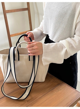 【有购买凭证】韩国正品代购直邮unfold女单肩手提包帆布包托特包