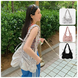 【咨询有惊喜】khiho韩代正品直邮25新款小众褶皱包单肩包斜挎包