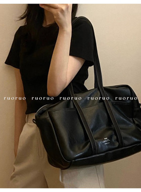 若若韩国正品代购neue单肩包大容量公文包做旧设计师品牌单肩包
