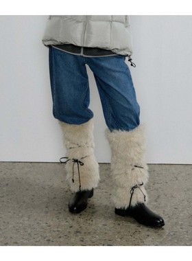 若若韩代正品直邮108pound秋冬毛毛腿套个性保暖堆堆袜套个性显瘦