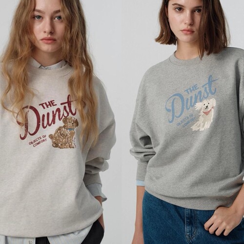 若若韩国正品代购直邮DUNST25春款男女狗狗圆领卫衣设计师品牌