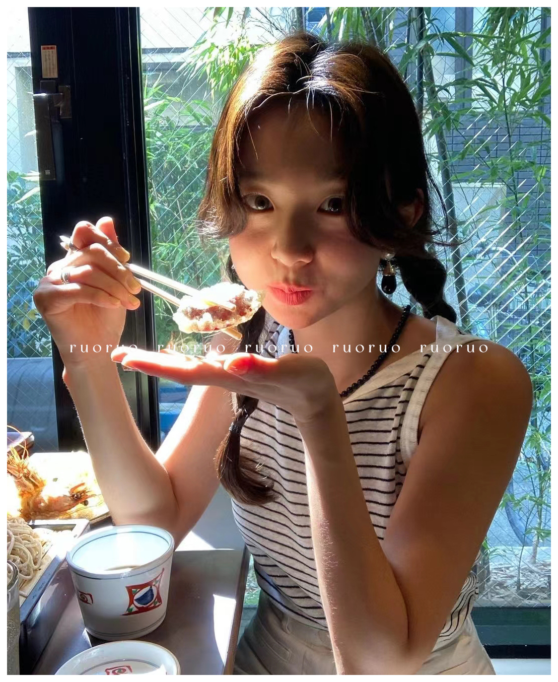 条纹levar吊带吊带背心条纹