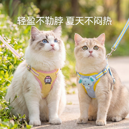 猫咪牵引绳背心式遛狗绳四季通用透气防挣脱狗狗胸背带宠物牵引带