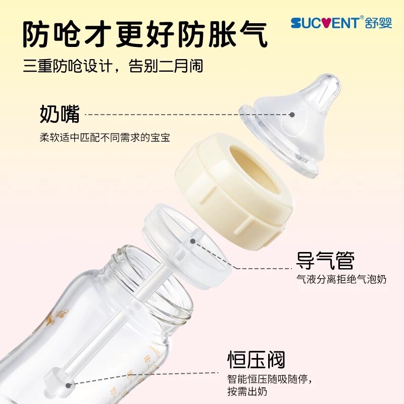 【实体正品】舒婴奶瓶防呛防胀气新生儿奶瓶玻璃PPSU0-6个月婴儿