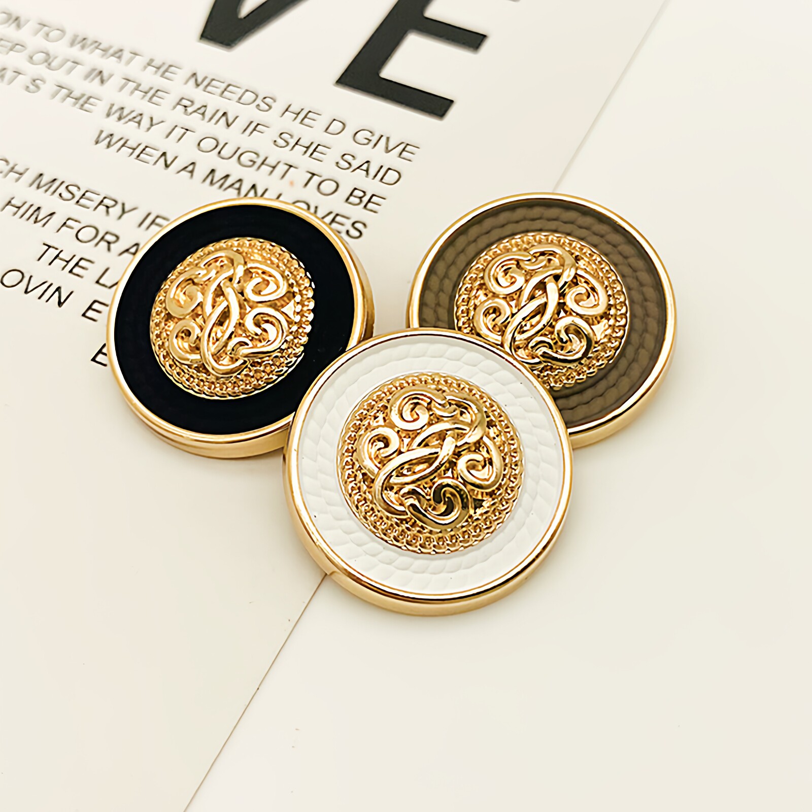 高档金属小香风外套大衣西装纽扣时尚拼色毛衣开衫扣圆形衣服扣子