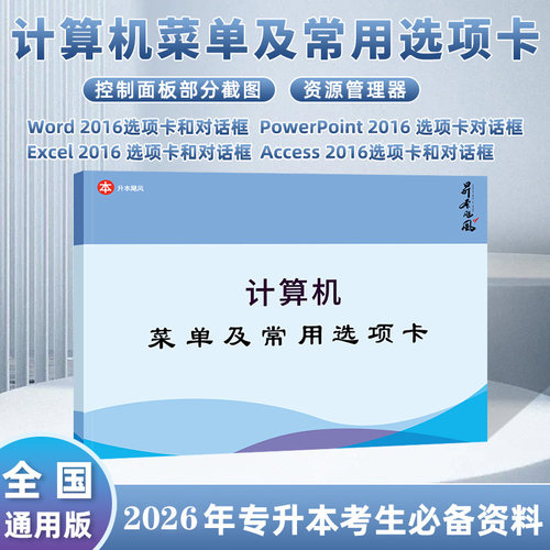 专升本计算机菜单及常用选项卡