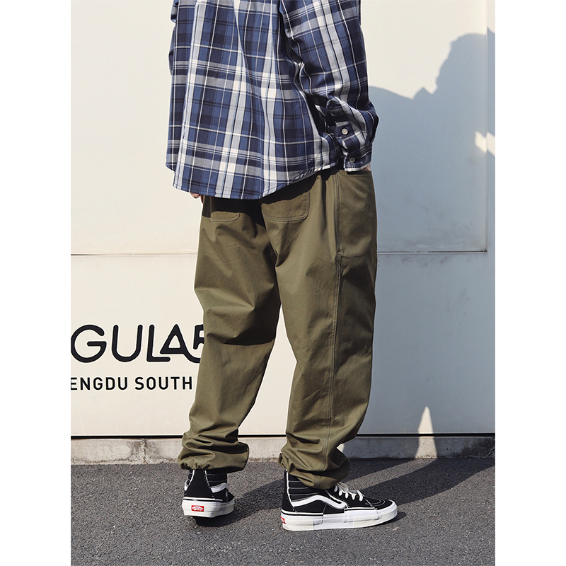 宽松日系休闲裤工装裤抽绳锥形