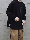 Sigbreak日系cityboy宽松廓形320G太空棉圆弧下摆打底长袖 T恤男