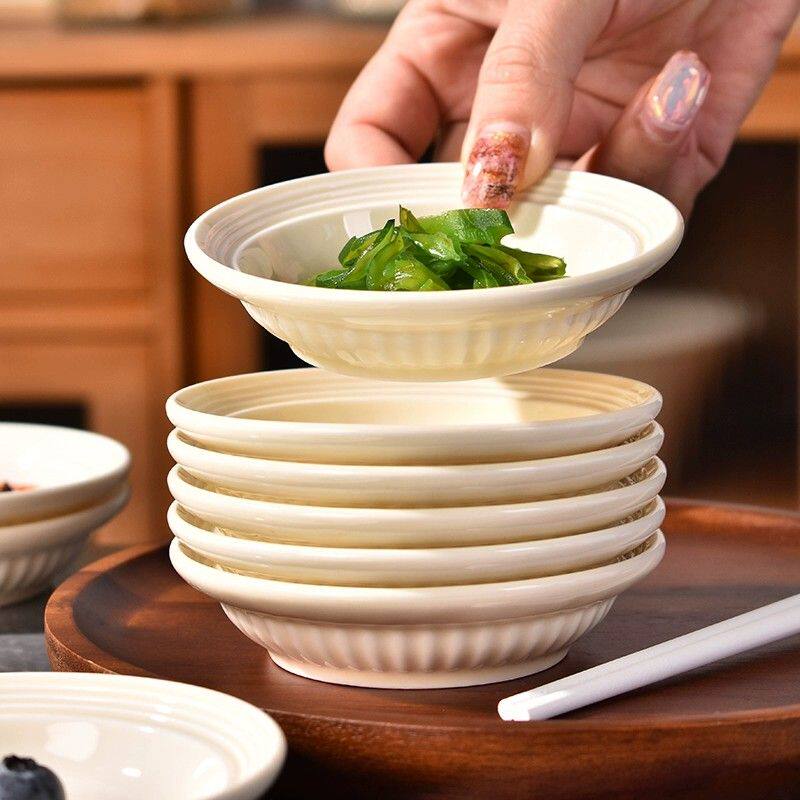 陶瓷味碟家用4英寸商用轻奢高级感釉下彩番茄酱蘸料碟圆形小碟子图片