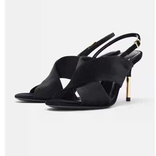 西班牙ZA家女鞋 2026年新款欧美性感风高跟交叉后绊带露趾凉鞋女