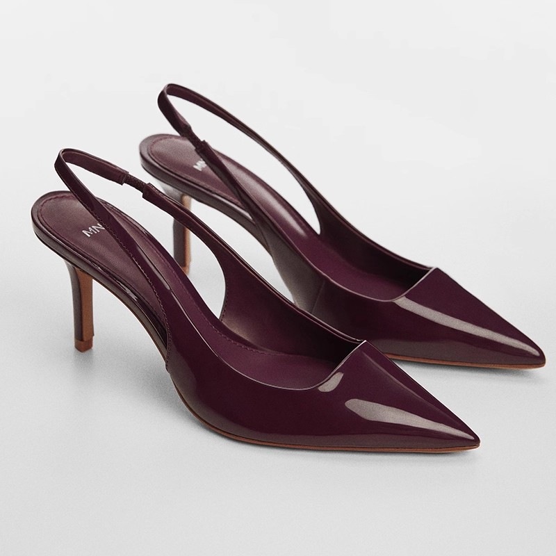 法式尖头后空凉鞋女细跟高跟鞋