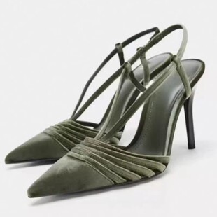 西班牙ZA家女鞋 法式细跟包头高跟凉鞋女气质性感百搭时装单鞋