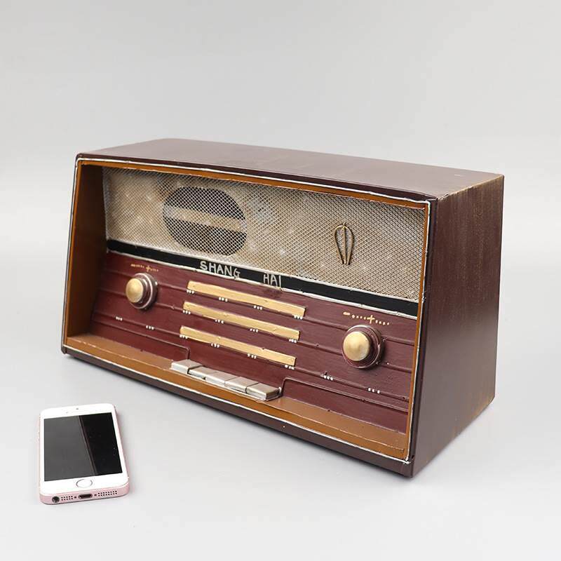 7080年代复古收音机模型复古铁皮手工艺品橱窗柜收藏摆件拍摄道具
