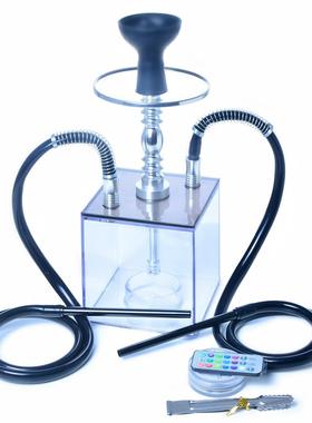 跨境货源水烟亚克力双水烟壶塑料hookha shisha