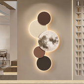 北欧立体月球砂岩肌理画 画发 画背景壁画 画玄关入户长条装 饰画