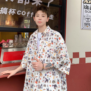 港风外景大码 P35 夏季 HC25421 2025 冰丝沙滩衬衫 新款