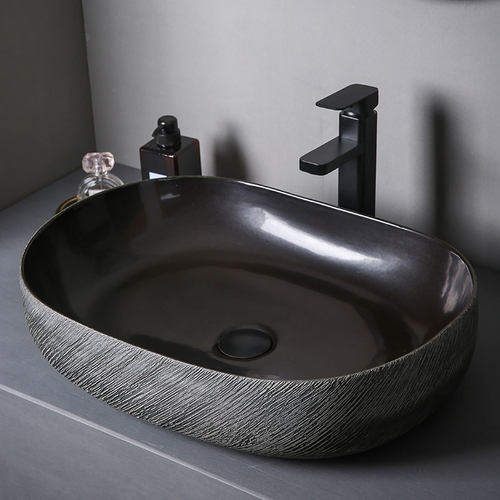 黑色台上盆洗手盆个创意艺术盆