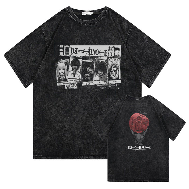 CLFC Death Note死亡笔记夜神月 L 弥海砂复古重磅水洗做旧长短袖