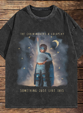 CLFC coldplay酷玩乐队Something Just Like This复古喷印长短袖T