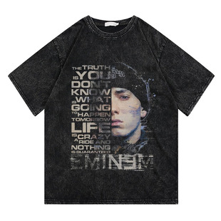 CLFC 阿姆Eminem嘻哈VTG美式短袖T恤说唱hiphop宽松纯棉长袖复古