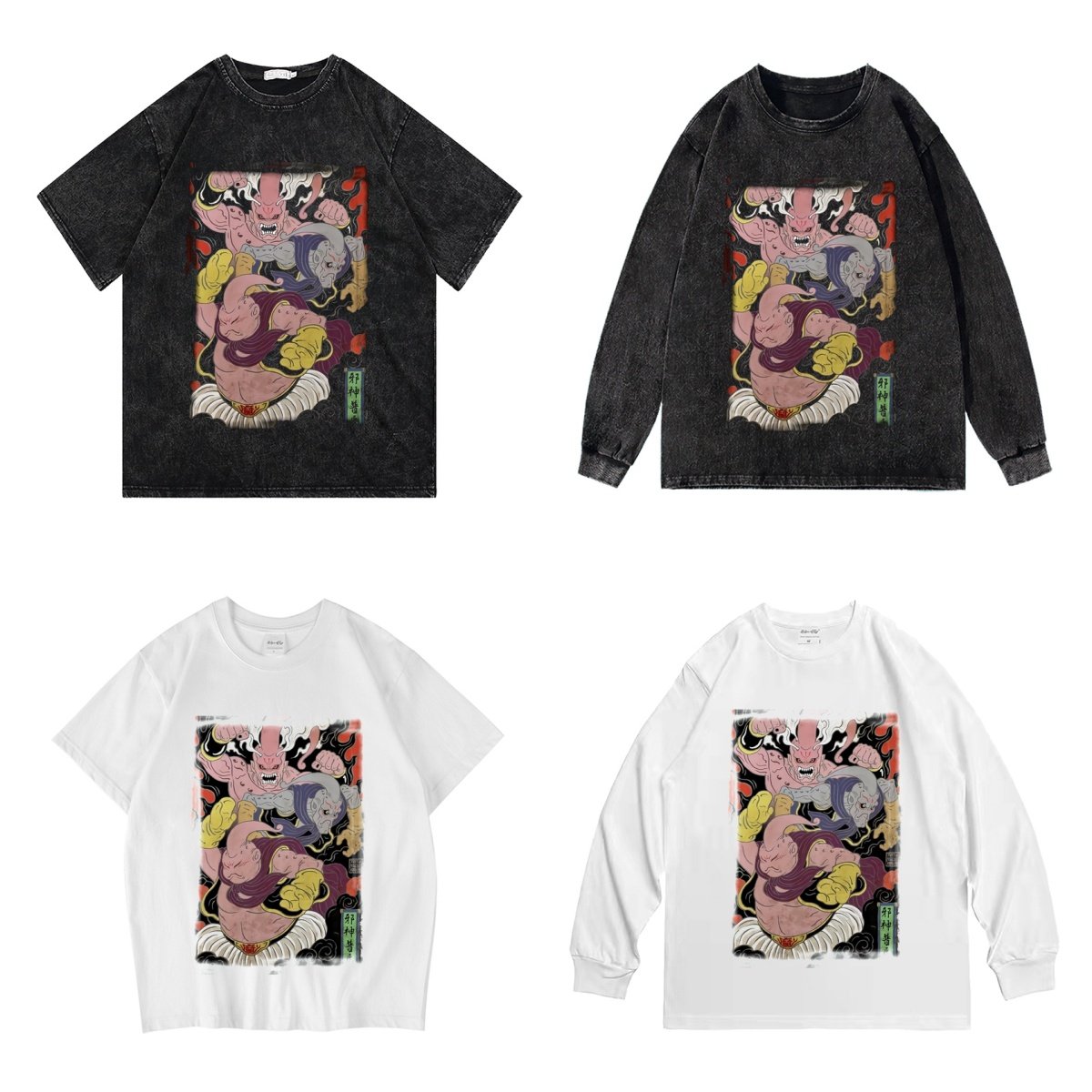 CLFC原创七龙珠魔人布欧乌普直喷复古水洗做旧纯棉短袖T恤长袖T恤