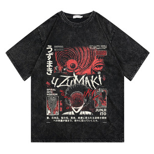 CLFC 伊藤润二动漫周边川上富江二次元复古百搭质感男女长短袖T恤