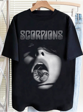 CLFC scorpions蝎子乐队重金属摇滚音乐TEE复古做旧长袖短袖T恤