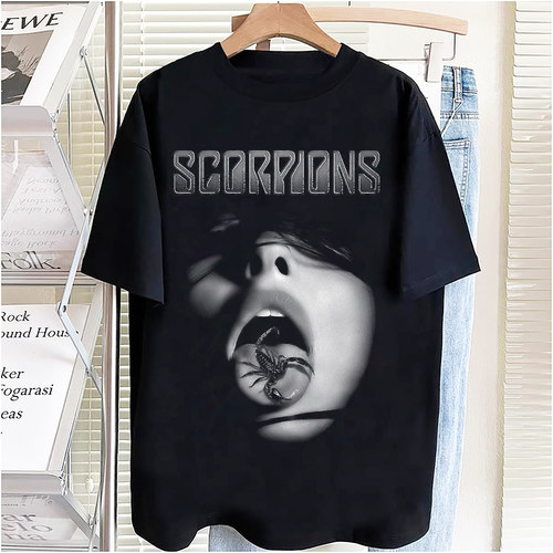 CLFC scorpions蝎子乐队重金属摇滚音乐TEE复古做旧长袖短袖T恤