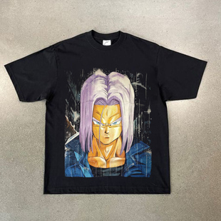 CLFC鸟山明漫画七龙珠塞亚王子特兰克斯大头Vintage复古长袖短袖T