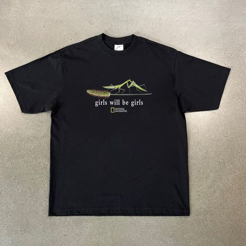 CLFC国家地理螳螂girls will be girls创意内涵t shirt长袖短袖Te