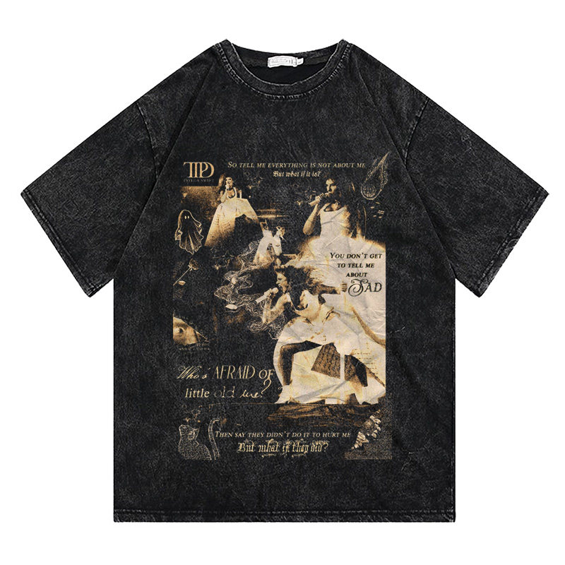 CLFC Taylor Swift霉霉 霉姐 泰勒斯威夫特水洗复古长短袖T恤做旧