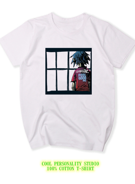 虚拟乐队GORILLAZ BAND BLUR ALBARN NEW BLACK T恤 潮流摇滚男女