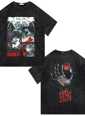 CLFC 烙印勇Berserk剑风传奇格斯t恤日本动漫直喷短袖长袖纯棉t恤