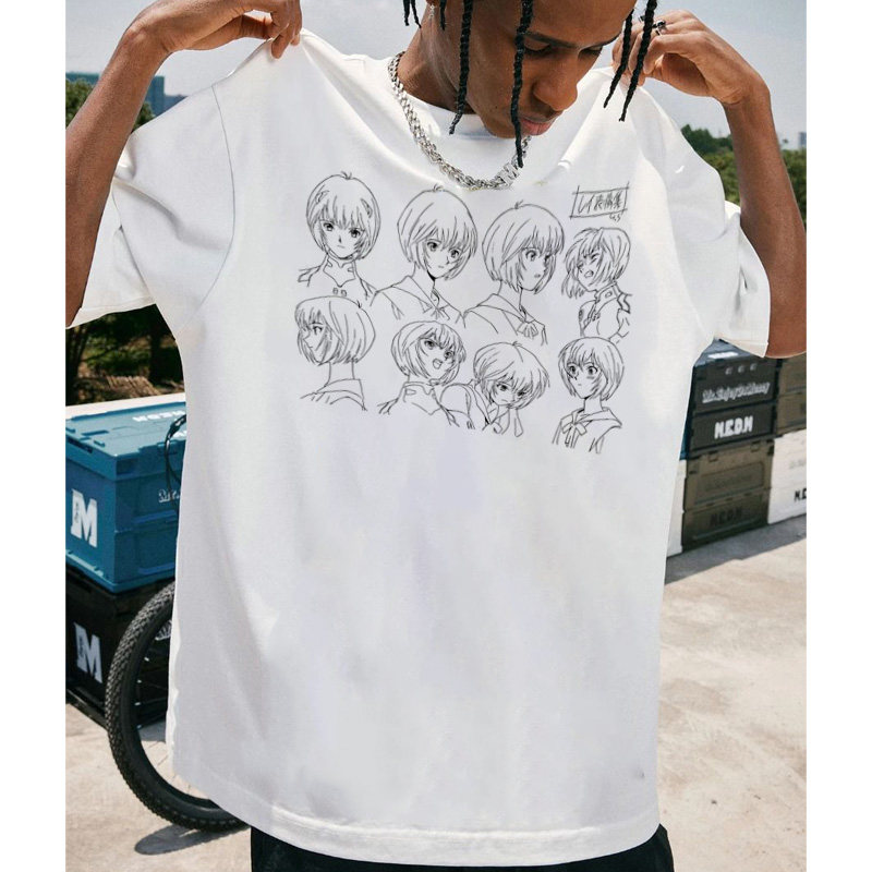 CLFC EVA绫波丽手绘Hand Painted表情集轻亚文化男女同款长短袖T