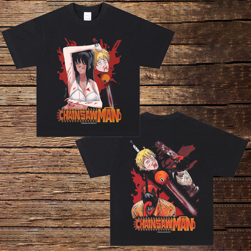 CLFC 链锯人二次元Chainsaw man玛奇玛 电次穿头高街vintage长短T