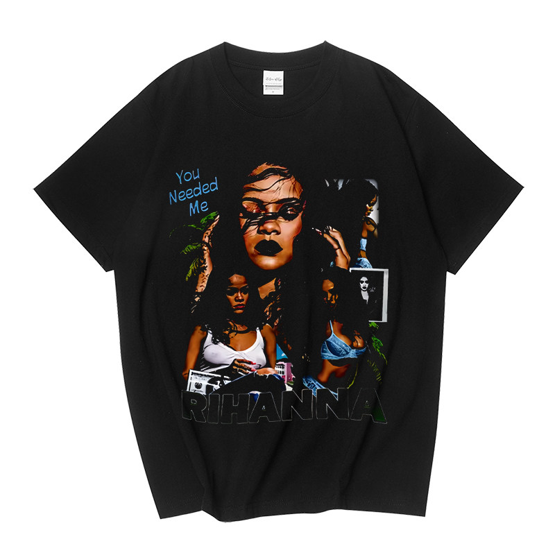 CLFC蕾哈娜RIHANNA嘻哈说唱VINTAGE RAP街头水洗直喷短袖t恤长袖T