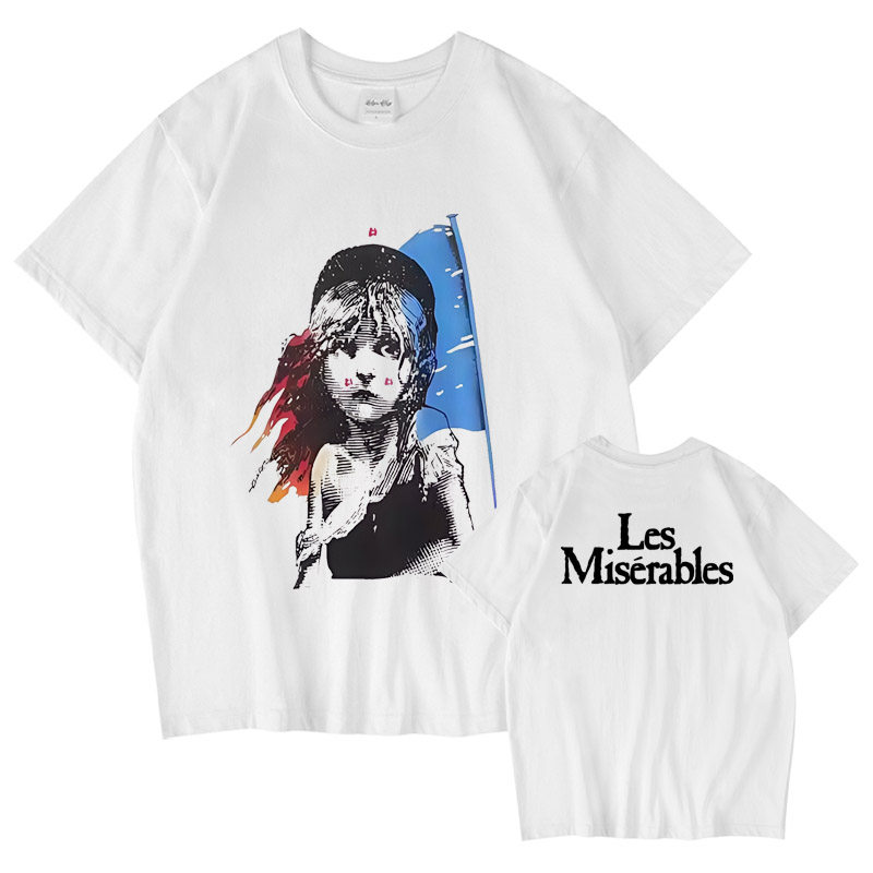 短袖T恤悲惨世界音乐剧白色潮流T
