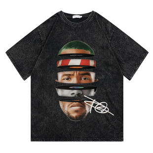 T恤长袖 弗兰克奥申Frank Ocean大头直喷说唱嘻哈高街水洗复古短袖