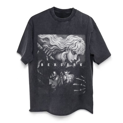 CLFC重磅美式复古剑风传奇Berserk格斯 格里菲斯痛衣直喷长短T恤