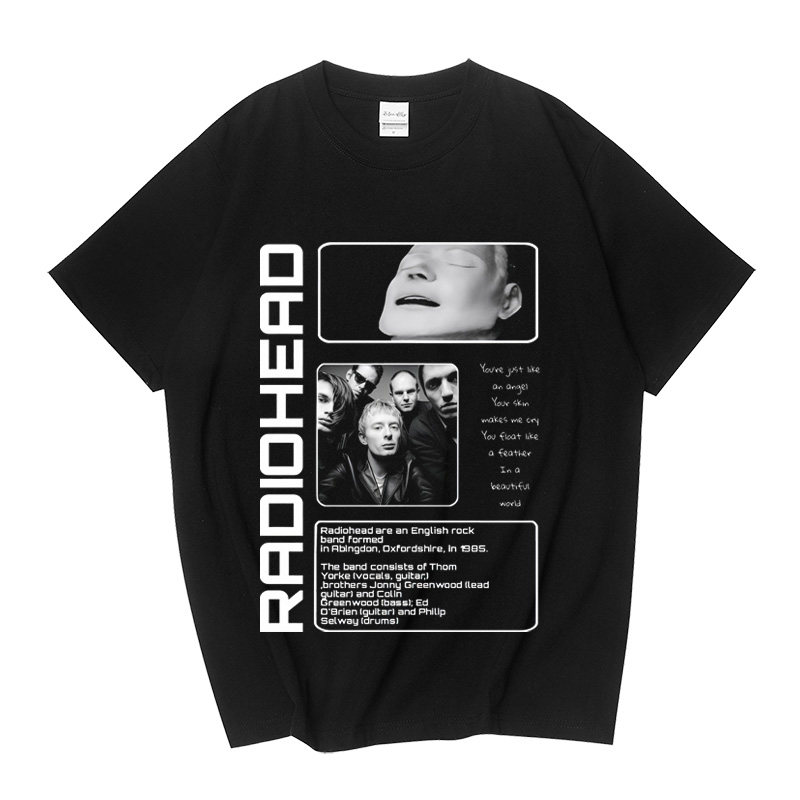 CLFC Radiohead电台司令欧美摇滚乐队短袖水洗复古长袖黑白T恤潮