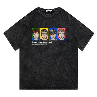 T长袖 CLFC Blur污点乐队摇滚纯棉宽松小领口小众文艺百搭水洗短袖
