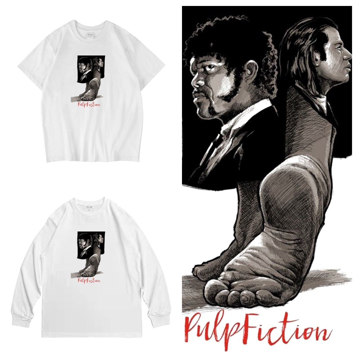 CLFC Pulp Fiction低俗小说文乌玛 森特 朱尔斯创意T水洗短袖长袖
