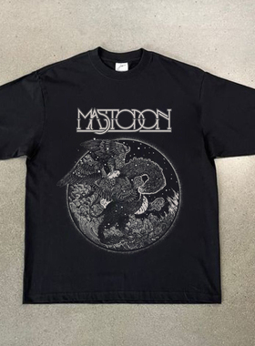 CLFC 美国金属乐队猛犸象Mastodon Tee短袖T恤小领口美式长袖短袖