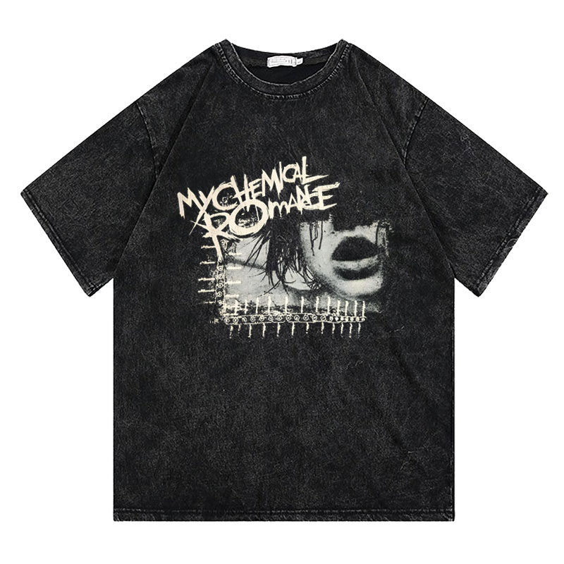 CLFC 水洗做旧我的化学浪漫乐队t恤男女my chemical romance长短T