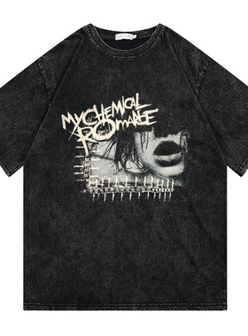 CLFC 水洗做旧我的化学浪漫乐队t恤男女my chemical romance长短T