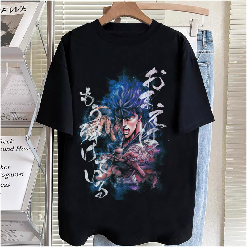 CLFC动漫日系VTG北斗神拳健次郎宽松纯棉日系周边oversize短袖T恤