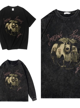 CLFC  The Smashing Pumpkins碎南瓜乐队朋克复古黑色短袖长袖T恤