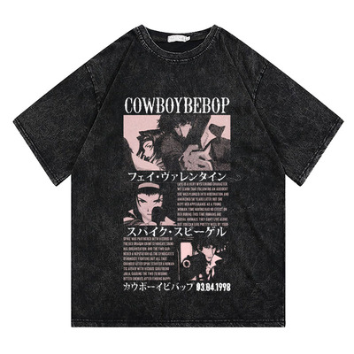 CLFC 日系复古星际牛仔短袖cowboy bebop百搭重磅纯棉长袖短袖t恤