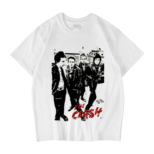 Clash碰撞乐队摇滚美式 同款 朋克乐男女美式 T恤长袖 白色短袖 the